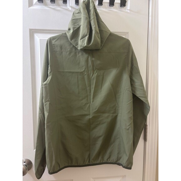 LL Bean Jacket Womens Size Small Olive Green NO FLY ZONE Hooded Full Zip Jacket - Picture 6 of 8